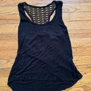 Black Knit Razorback Tank
